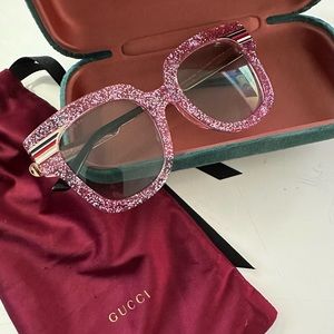 Gucci Pink Glitter Sunglasses